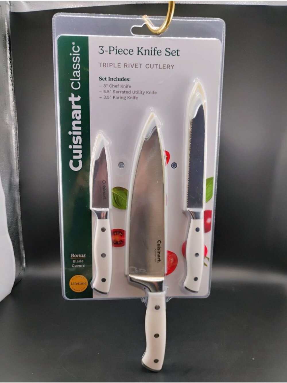 Cuisinart 3-Piece Knife Set Triple Rivet Stainless Steel Cutlery